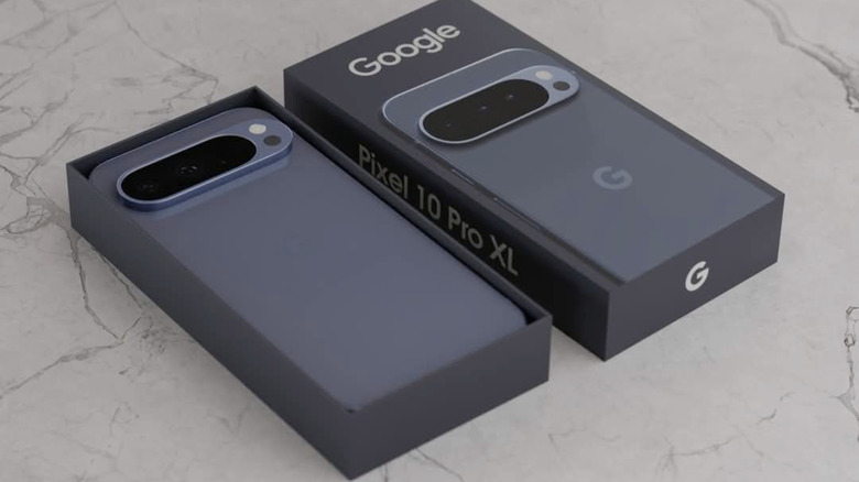 The Pixel 10 Pro XL in its retail box