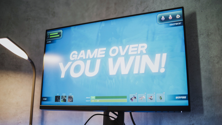 An OLED monitor displaying many persistent gaming elements that might burn in