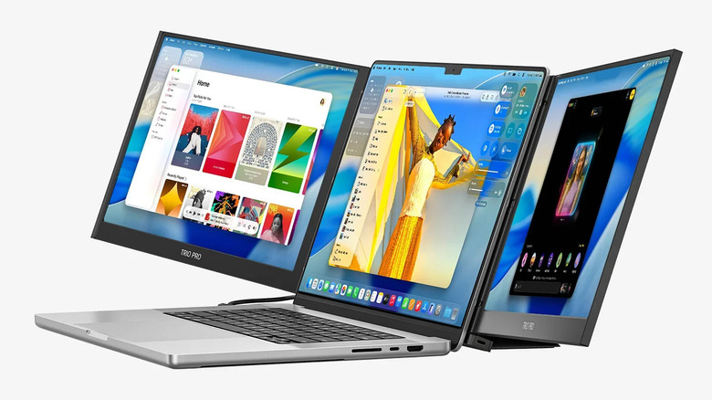The Trio 3 Pro from Mobile Pixels adds two extra monitors to the sides of your laptop screen.