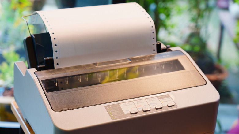 Close up dot matrix printer