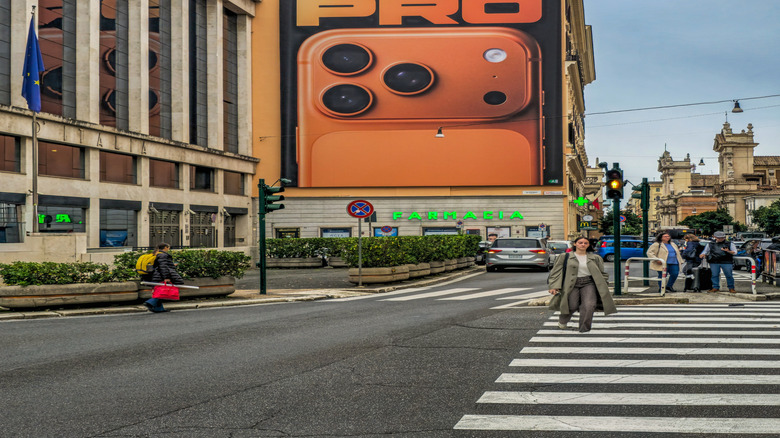 An iPhone 17 billboard in Italy.
