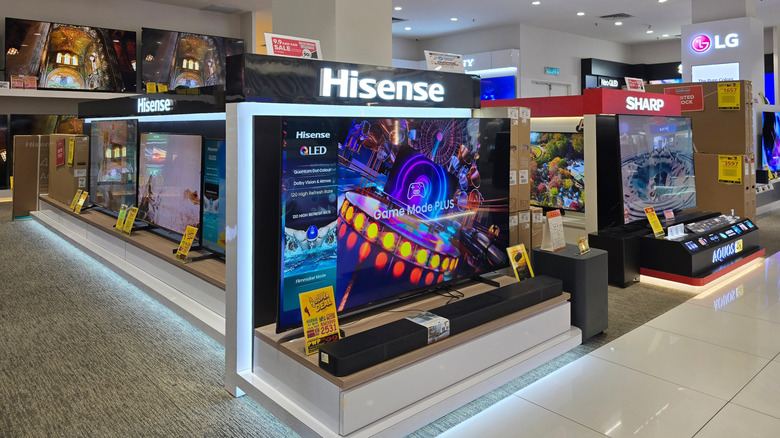 Hisense TVs on store shelves
