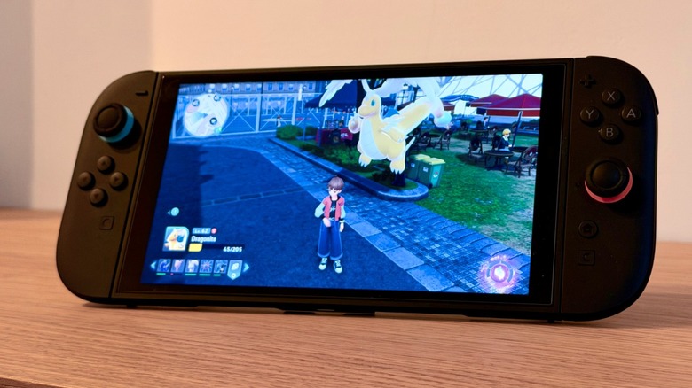 A Nintendo Switch 2 in tabletop mode