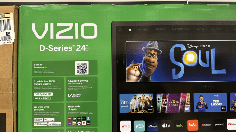 Vizio TV in a packaging box