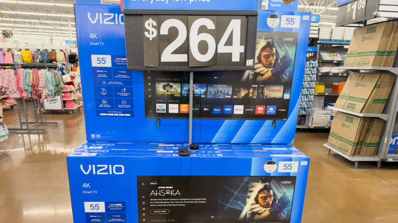 A 4K Vizio smart TV on sale at a store