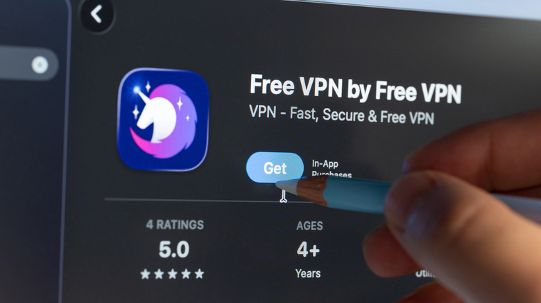 A free VPN service listing on the Mac app store