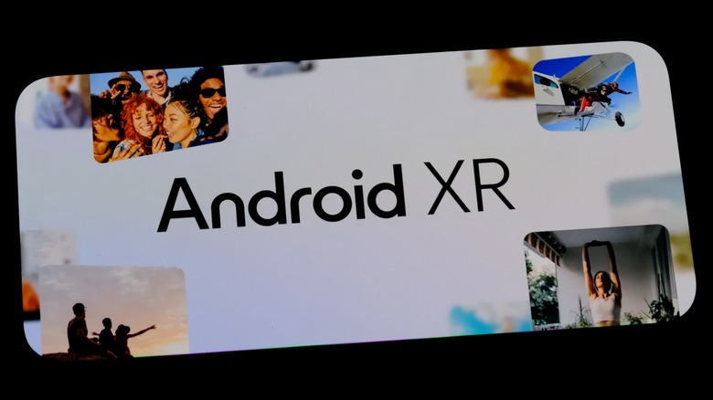 Android XR logo displayed on a smartphone screen.
