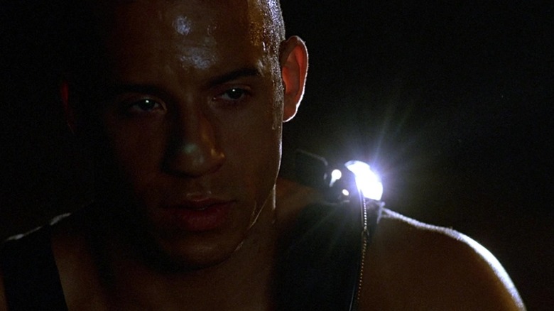 Vin Diesel as Riddick in the dark in Pitch Black