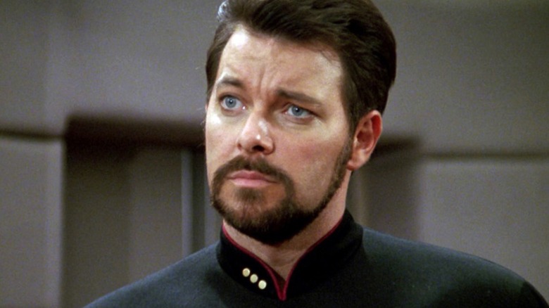 Riker (Jonathan Frakes) looking confused in 