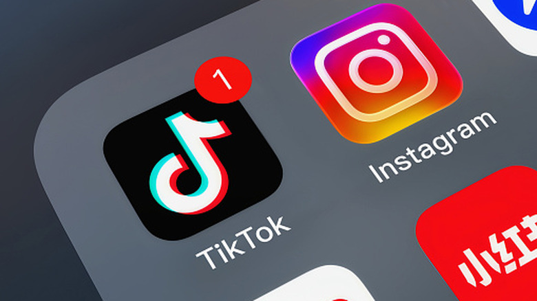 TiktTok and Instagram social media apps on a phone