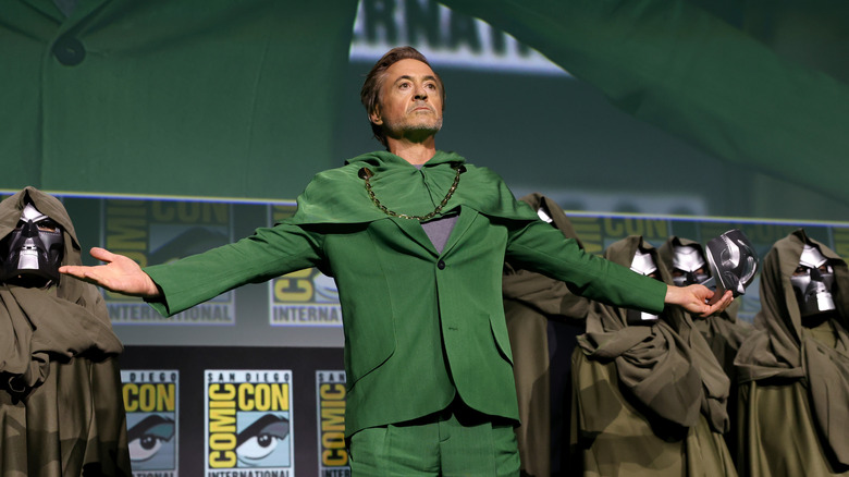 Robert Downey Jr. as Doctor Doom on stage at SDCC 2024