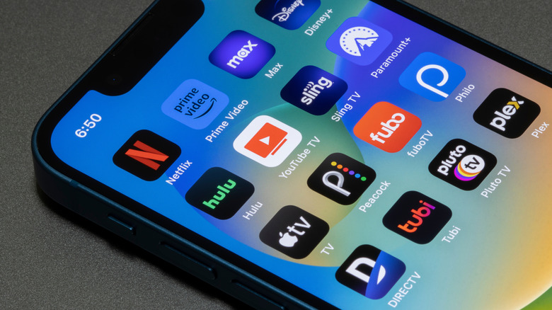 Smartphone with streaming network logos