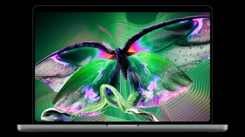 Colorful content on the screen of the new MacBook Pro