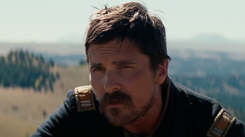Actor Christian Bale in a military uniform