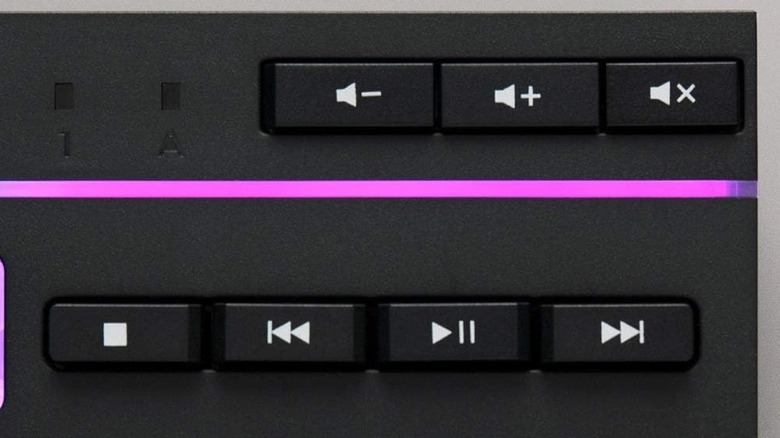 HyperX Allow Core keyboard with dedicated media keys close up