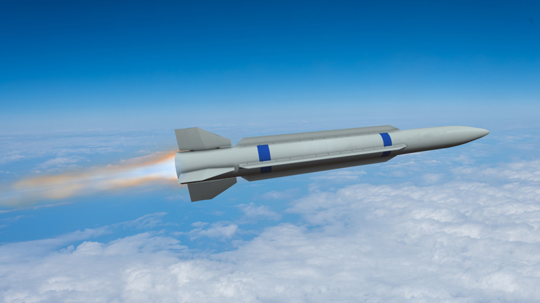 hypersonic missile in flight computer illustration