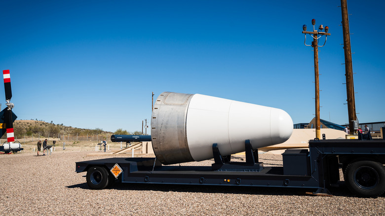 Warhead and nose cone of a Titan II ICBM on display.