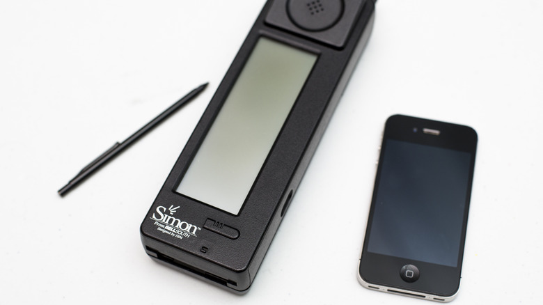 IBM Simon next to an original iPhone