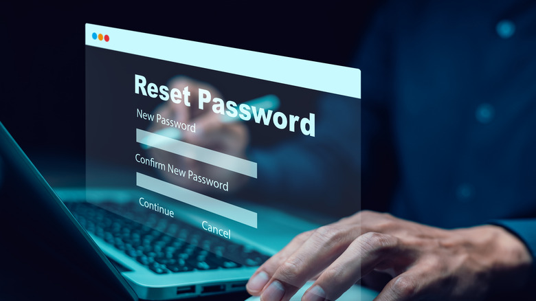 A concept image of a person resetting a password.