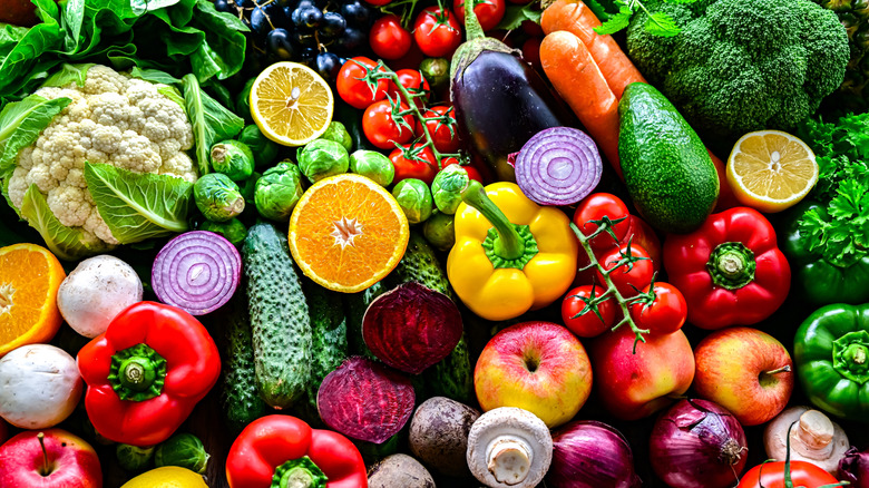 a collection of fruits and vegetables