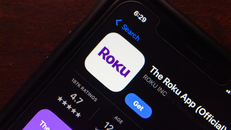 The Roku app displayed in the Apple App Store on an iPhone.