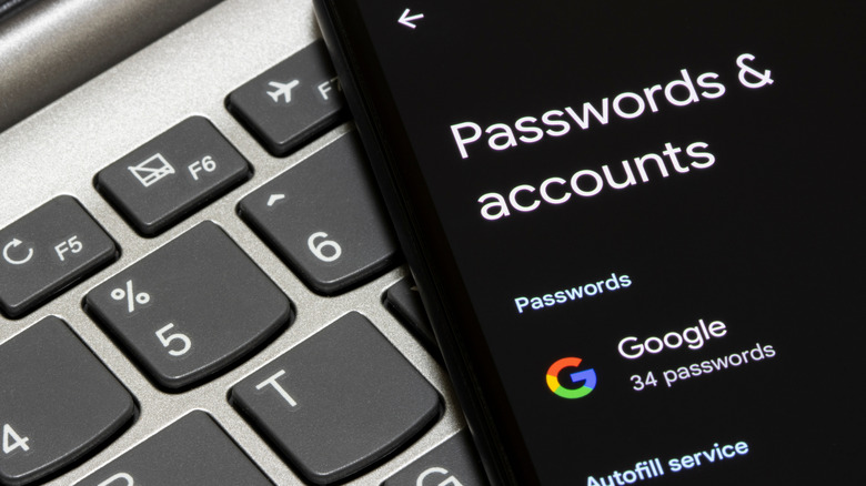 Google Password Manager setting page on smartphone