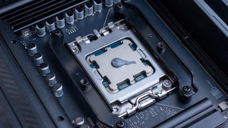 Blob of thermal paste on CPU