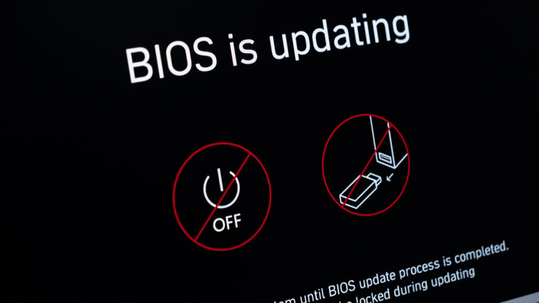 BIOS update status screen