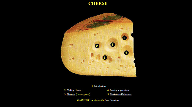 The home page of the Cheese section at the Internet 1996 World Exposition