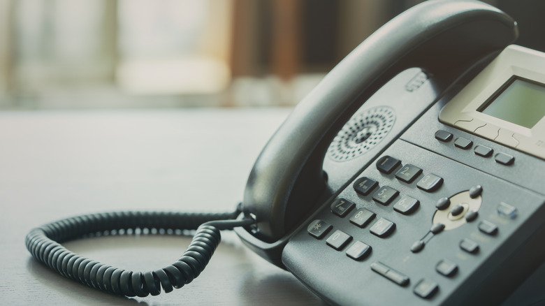 Close-up of landline phone