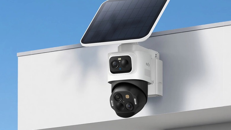 eufyCam S4 security camera connected outdoors