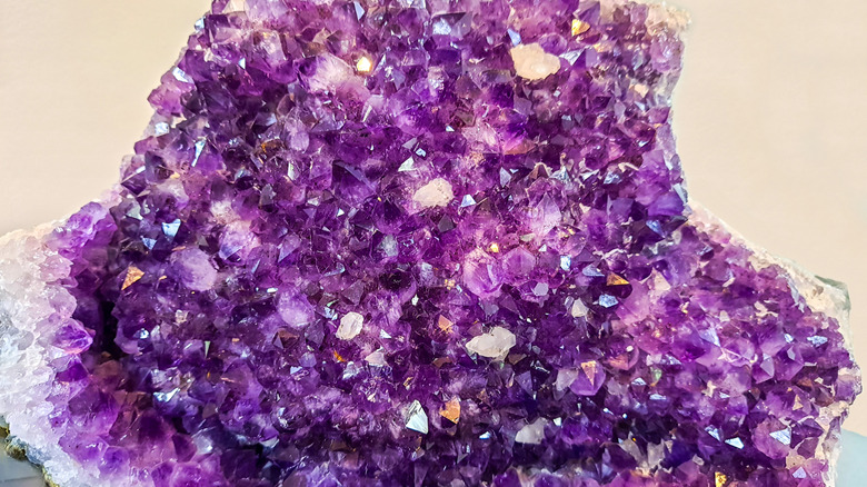An uncut amethyst gemstone.