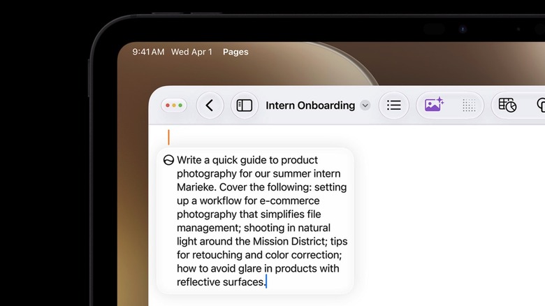 A Siri prompt inside the Notes app in iPadOS 27