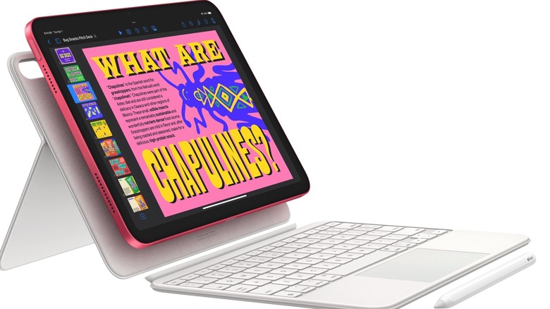 The iPad 11 with a Magic Keyboard Folio and Apple Pencil.