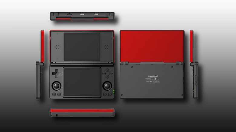 Complete profile angles of the Anbernic RG DS in red