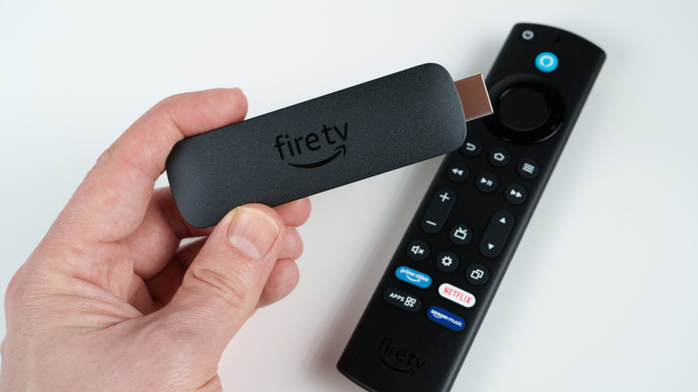 Amazon Fire TV Stick with a remote