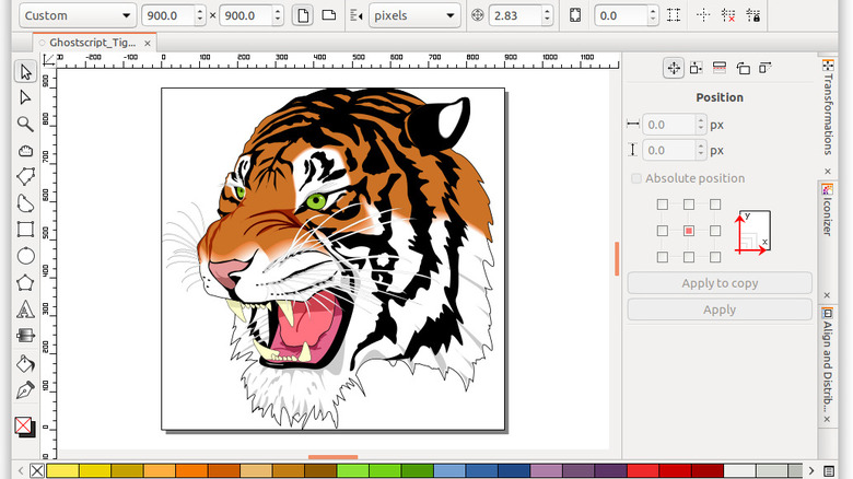Illustration of a tiger in sk1