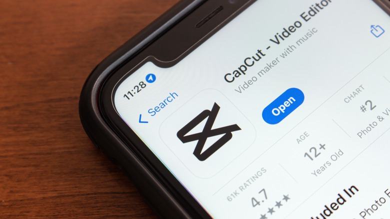 The CapCut app in the App Store