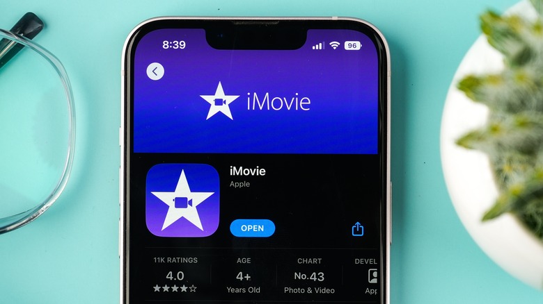 The iMovie app in the App Store