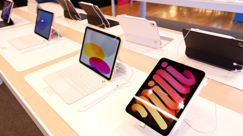 iPads on display at an Apple store