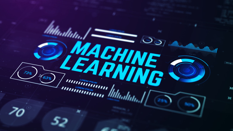 A digital dashboard with the words "Machine Learning"
