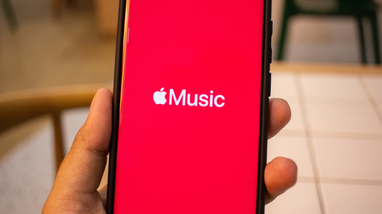 Apple Music logo on a phone screen.