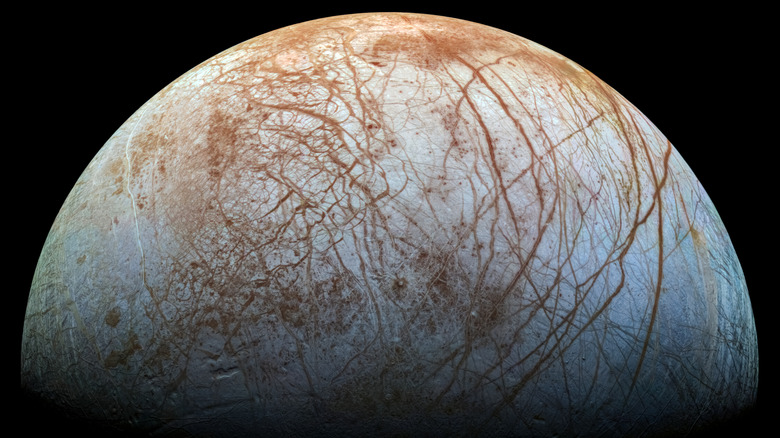 Jupiter's icy moon in space