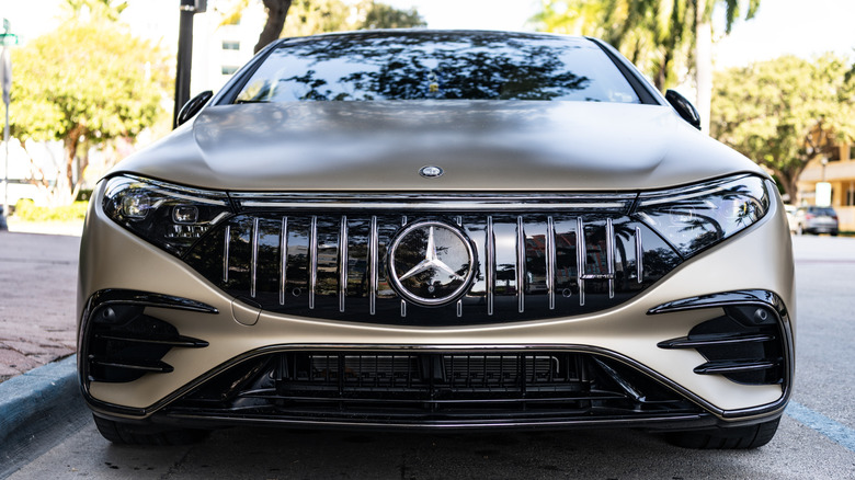 Head-on view of Mercedes-Benz EV