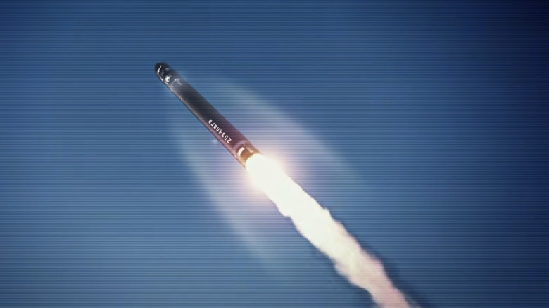 Rocket Lab's Electron rocket heading to space.
