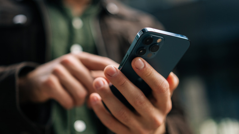 Person using an iPhone