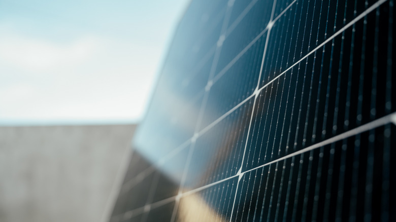 Extreme close up of a solar panel