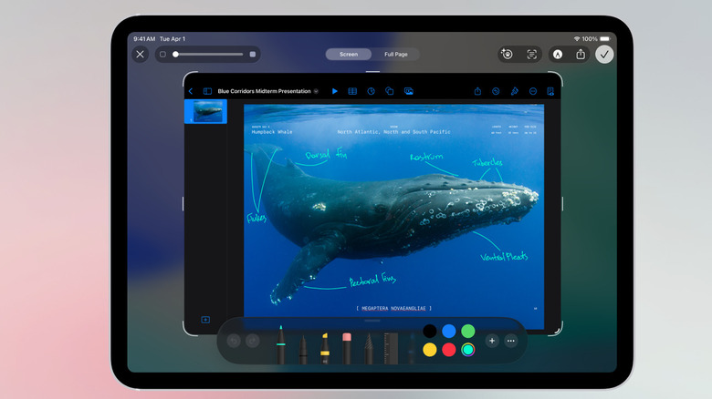 Annotating screenshots using Apple Pencil.