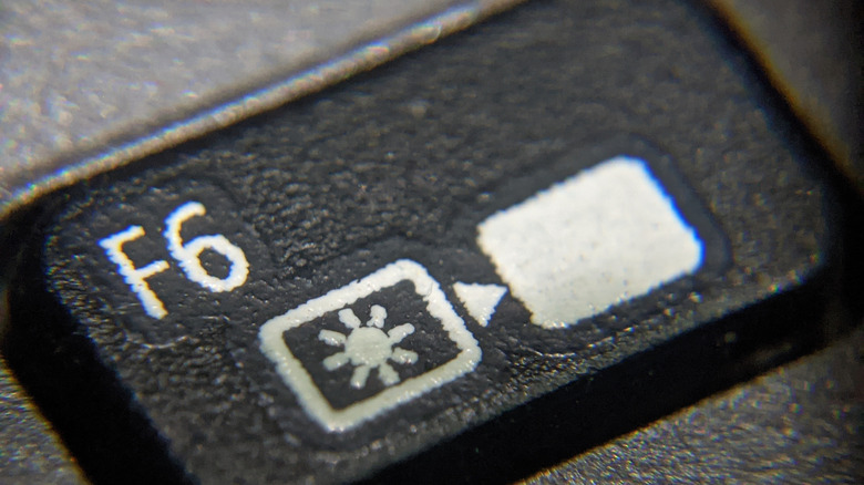 Close-up of the F6 key on a keyboard
