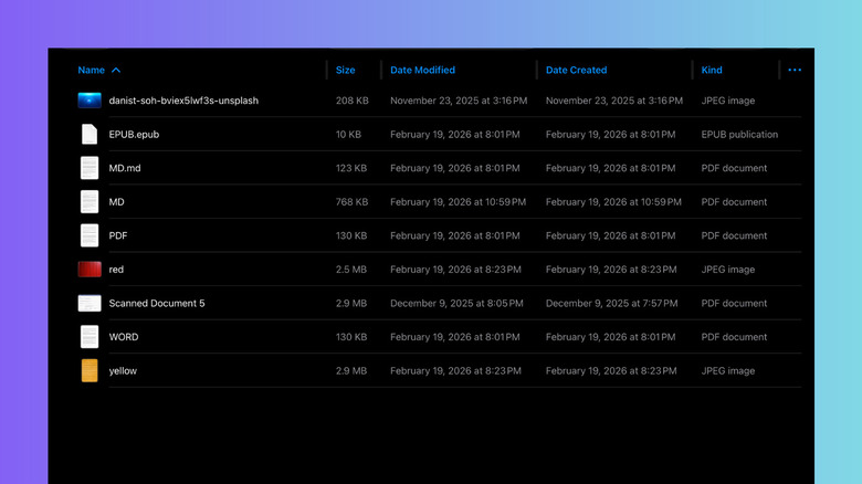 iPad Files app with files in a detailed list